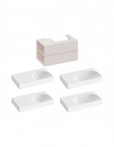 Spintelė po praustuvu SD Lite 80 K/D, Alabaster pink, RAVAK