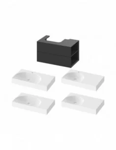 Spintelė po praustuvu SD Lite 80 K/D, Juodas matinis, RAVAK