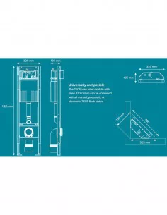 Pakabinamas unitazas Brava su TECE 32cm rėmu ir nuleidimo plokštele
