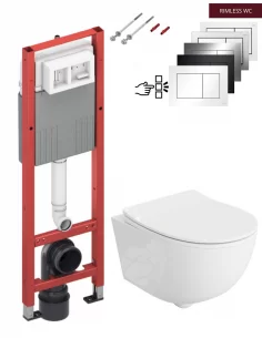 Pakabinamas unitazas Brava su TECE 32cm rėmu ir nuleidimo plokštele