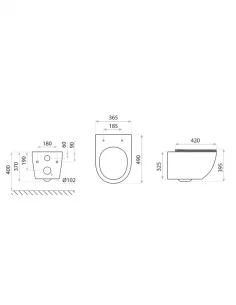 Pakabinamas unitazas SINTO 3.0 su Ideal Standard rėmu ir nuleidimo plokštele