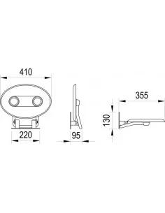 Sėdynė Ovo P II, Juoda+orange, RAVAK