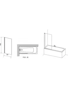 Vonios sienelė PVS1, Blizgantis, RAVAK