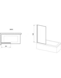 Vonios sienelė NVS1, Blizgantis, RAVAK