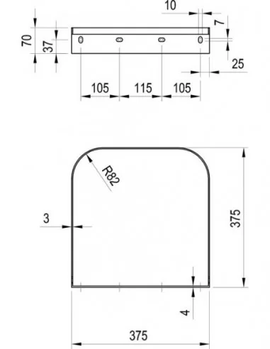 Praustuvo Yard 60 laikiklis, Juodas, RAVAK