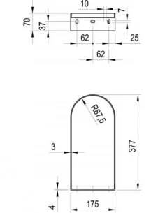 Praustuvo Yard 40 laikiklis, Juodas, RAVAK
