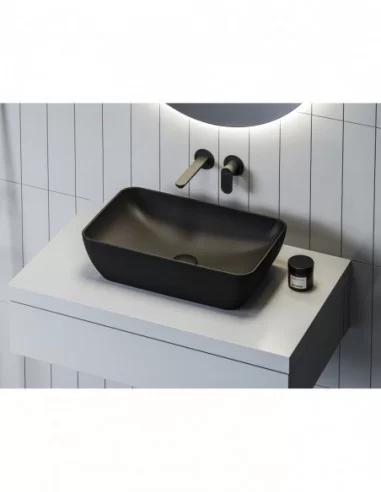 Praustuvas Uni Slim 50 R, Juodas matinis, RAVAK