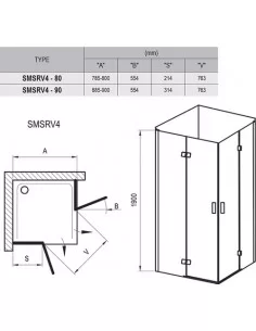 Dušo kabina SmartLine SMSRV4, Chromo, RAVAK