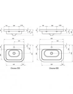 Praustuvas Chrome, Balta, RAVAK