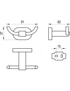 Dvigubas kabliukas Chrome, Blizgus chromas, RAVAK