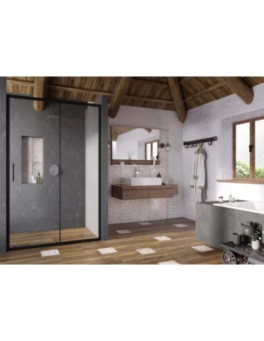 Blix Slim BLSDP2 dušo durys, Juoda, RAVAK