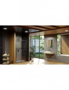 Blix Slim BLSDP2 dušo durys, Juoda, RAVAK