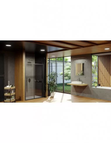 Blix Slim BLSDP2 dušo durys, Juoda, RAVAK