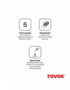 Dušo stovas 10° Free, netermostatinis, Juodas matinis, RAVAK