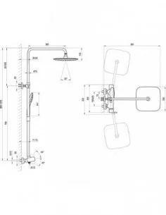 Dušo stovas 10° Free, netermostatinis, Juodas matinis, RAVAK