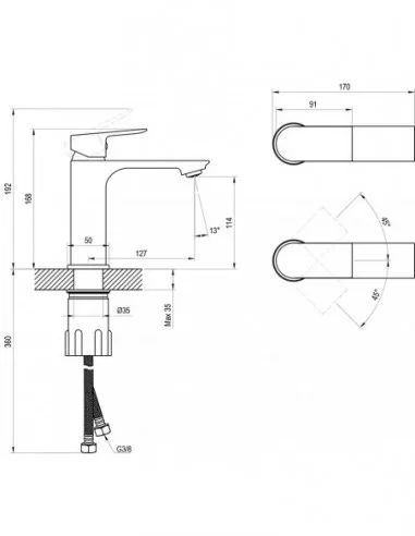 Praustuvo maišytuvas Plan PN 014.00, Blizgus chromas, RAVAK