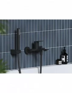 Vonios sieninis maišytuvas Plan, Juodas matinis, RAVAK