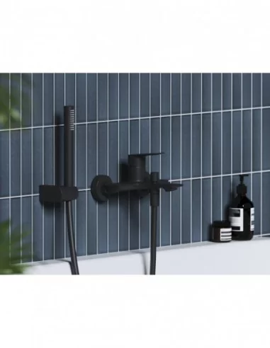 Vonios sieninis maišytuvas Plan, Juodas matinis, RAVAK