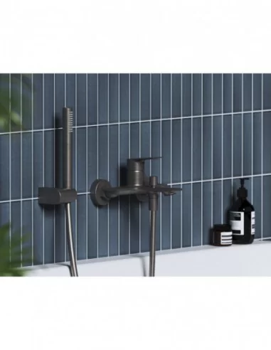 Vonios sieninis maišytuvas Plan, Šlifuoto grafito, RAVAK