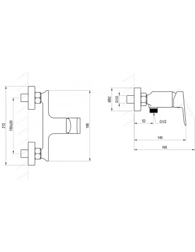 Sieninis dušo maišytuvas Plan, Blizgus chromas, RAVAK