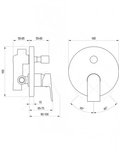Potinkinis maišytuvas Plan PN 061.00, Blizgus chromas, RAVAK
