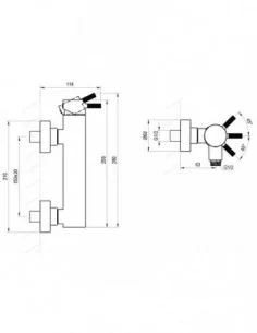 Sieninis dušo maišytuvas Nox, Šlifuoto grafito, RAVAK