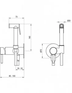 Paslėptas bidė maišytuvas, Blizgus chromas, RAVAK
