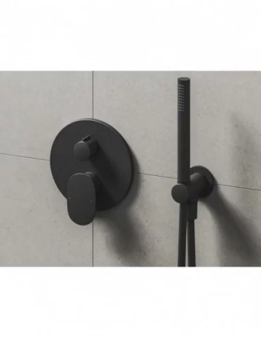 Sieninis dušo išvadas su dušo laikikliu, Juodas matinis, RAVAK