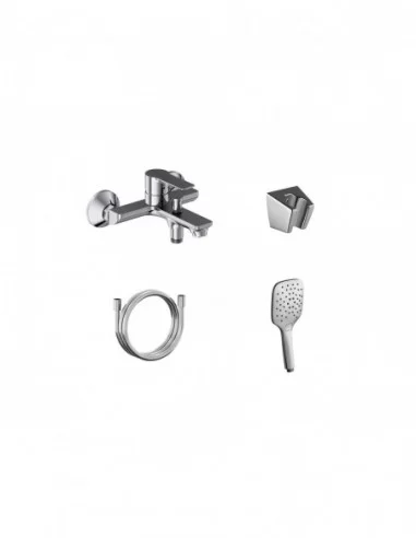 Sieninis vonios/dušo maišytuvas Solar, su dušo komplektu, Blizgus chromas, RAVAK