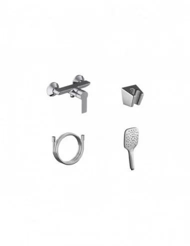 Sieninis dušo maišytuvas Solar, su dušo komplektu, Blizgus chromas, RAVAK