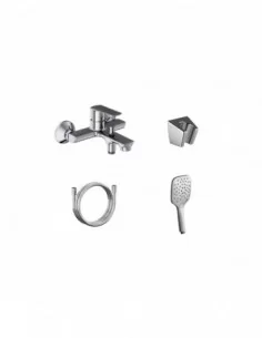Sieninis vonios/dušo maišytuvas Life, su dušo komplektu, Blizgus chromas, RAVAK
