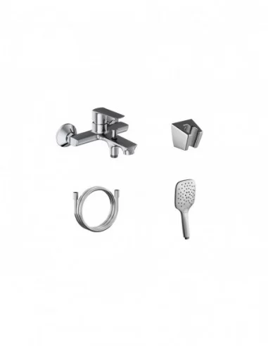 Sieninis vonios/dušo maišytuvas Life, su dušo komplektu, Blizgus chromas, RAVAK