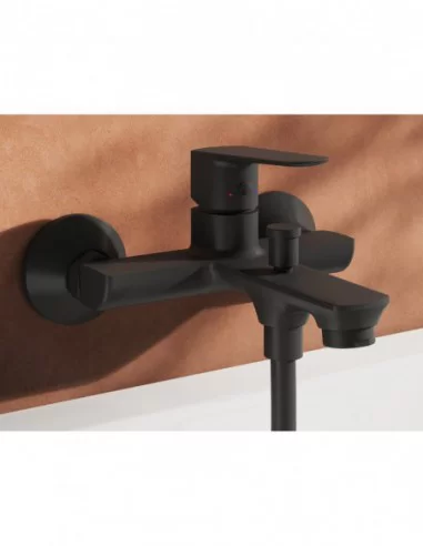 Sieninis vonios/dušo maišytuvas Life, su dušo komplektu, Juodas matinis, RAVAK