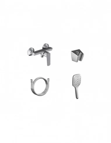 Sieninis dušo maišytuvas Life, su dušo komplektu, Blizgus chromas, RAVAK