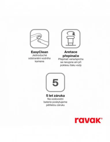 Sieninis vonios/dušo maišytuvas Flat, su dušo komplektu, Juodas matinis, RAVAK