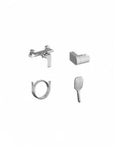Sieninis dušo maišytuvas Flat, su dušo komplektu, Blizgus chromas, RAVAK