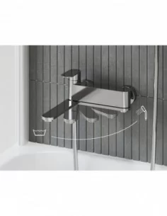 Sieninis vonios/dušo maišytuvasChrome II, su dušo komplektu, Blizgus chromas, RAVAK