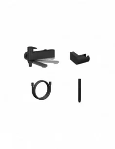 Sieninis vonios/dušo maišytuvasChrome II, su dušo komplektu, Juodas, RAVAK