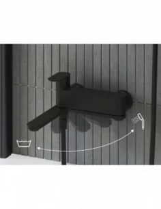 Sieninis vonios/dušo maišytuvasChrome II, su dušo komplektu, Juodas, RAVAK