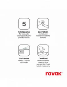 Sieninis vonios/dušo maišytuvasChrome II, su dušo komplektu, Juodas, RAVAK