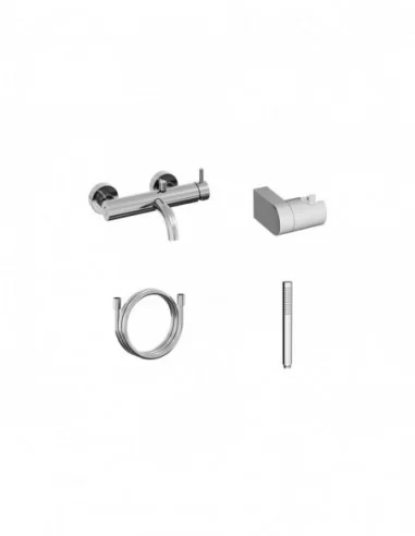 Sieninis vonios/dušo maišytuvas Espirit, su dušo komplektu, Blizgus chromas, RAVAK