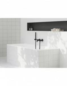 Sieninis vonios/dušo maišytuvas Espirit, su dušo komplektu, Juodas matinis, RAVAK