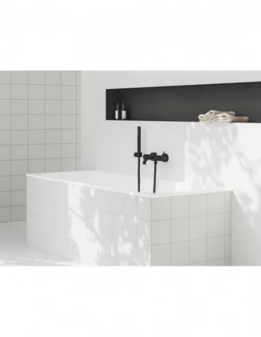 Sieninis vonios/dušo maišytuvas Espirit, su dušo komplektu, Juodas matinis, RAVAK