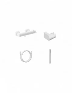 Sieninis dušo maišytuvas Espirit, su dušo komplektu, Baltas matinis, RAVAK