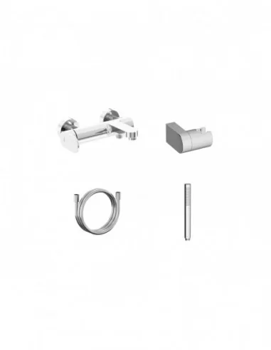 Sieninis vonios/dušo maišytuvas Eleganta, su dušo komplektu, Blizgus chromas, RAVAK
