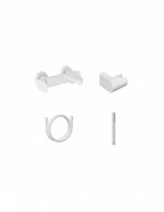 Sieninis vonios/dušo maišytuvas Eleganta, su dušo komplektu, Baltas matinis, RAVAK