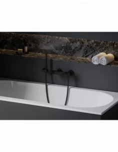 Sieninis vonios/dušo maišytuvas Eleganta, su dušo komplektu, Juodas matinis, RAVAK