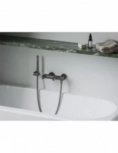 Sieninis vonios/dušo maišytuvas Eleganta, su dušo komplektu, Šlifuoto grafito, RAVAK