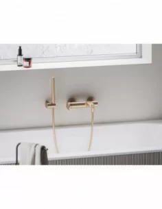 Sieninis vonios/dušo maišytuvas Eleganta, su dušo komplektu, Šlifuoto rožinio aukso, RAVAK