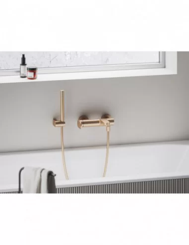 Sieninis vonios/dušo maišytuvas Eleganta, su dušo komplektu, Šlifuoto rožinio aukso, RAVAK